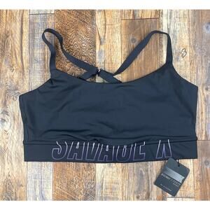 Savage X Fenty Women's 2X Black Purple Band It Low Impact Logo Sports Bra